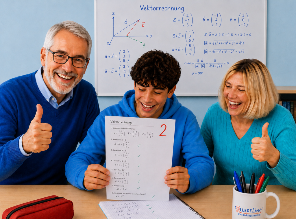 Wir freuen uns über die Note 2 in Mathematik